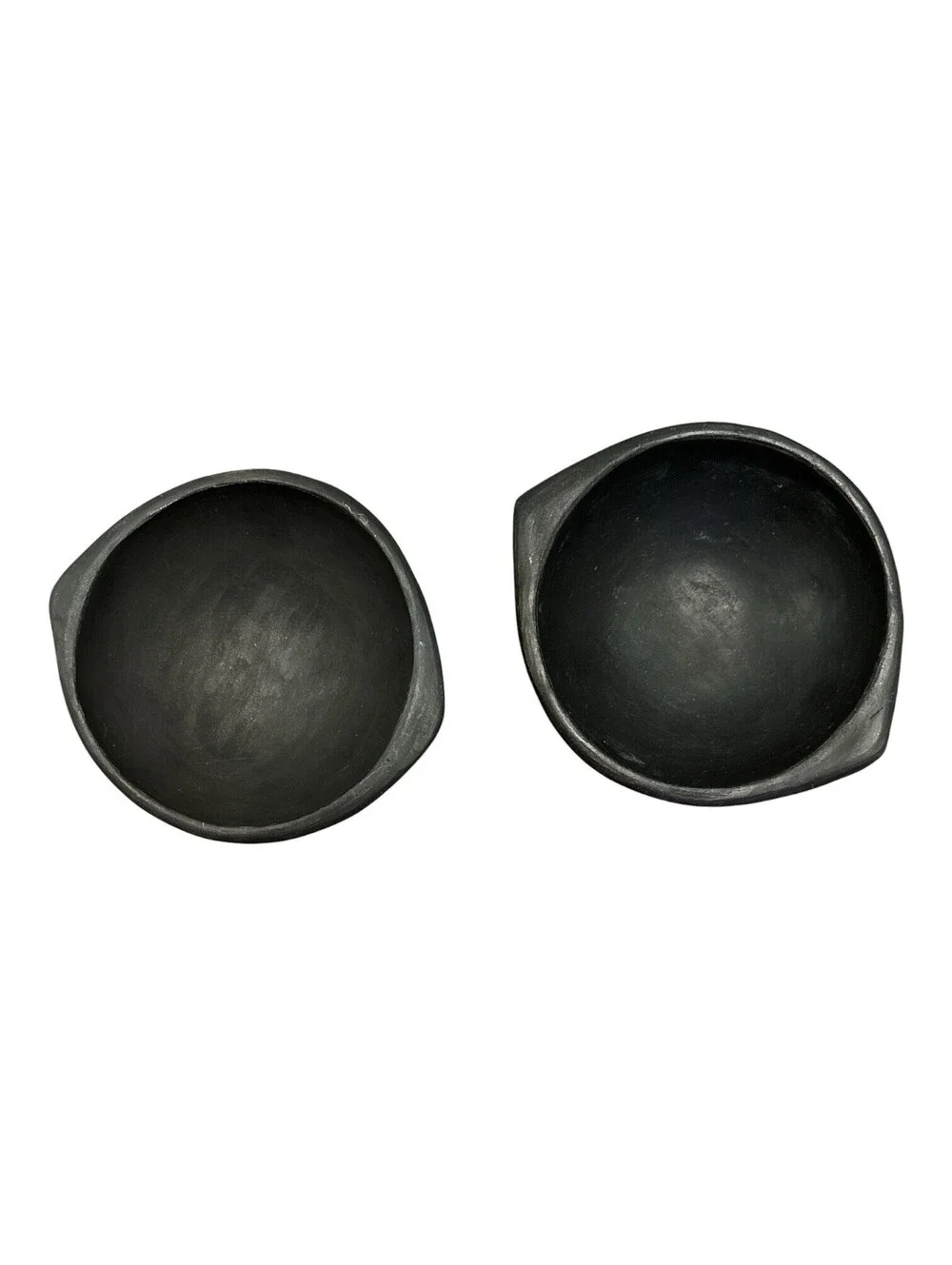 Ceramic Bowl Set 2-Piece Black Matte Round Bowls with Pour Spout/Lip